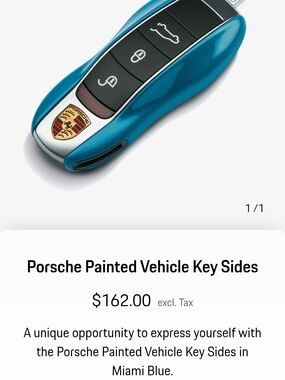 Porsche Painted Vehicle Key Sides - Miami Blue